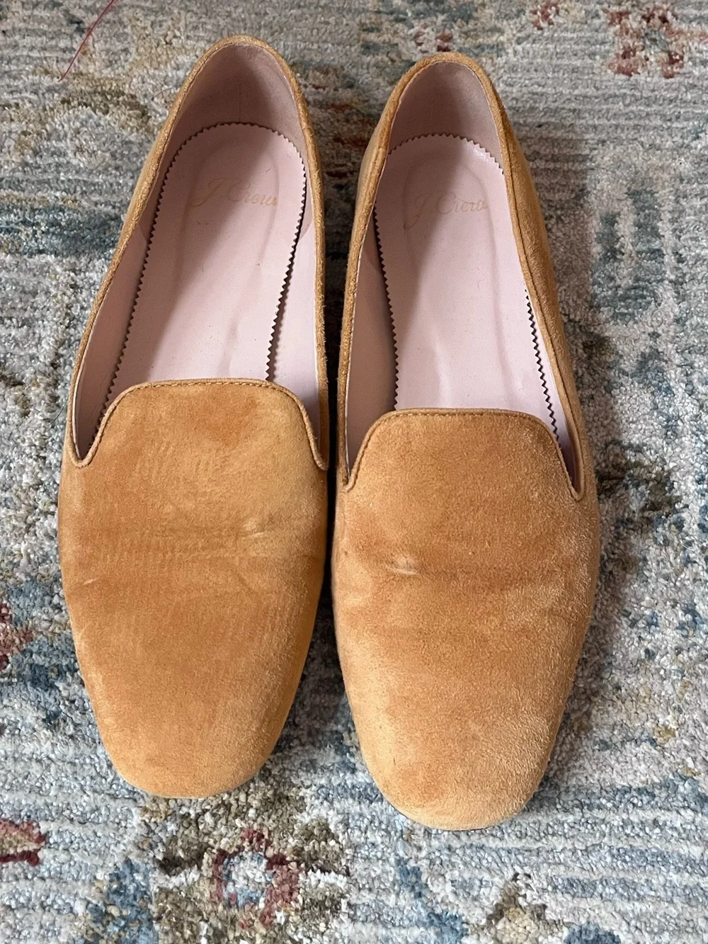 J. Crew Mustard Suede Smoking Slippers Size 8